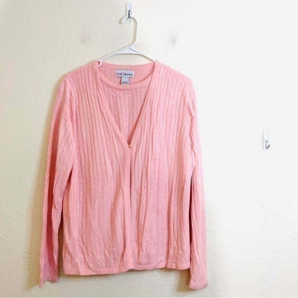 Croft & Barrow Acrylic Crewneck Long Sleeve Sweater Women large Pink